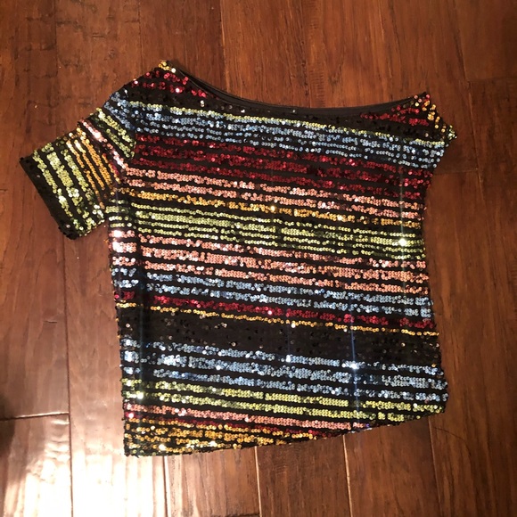Tops - Sequin off shoulder top. NWOT. Size S.